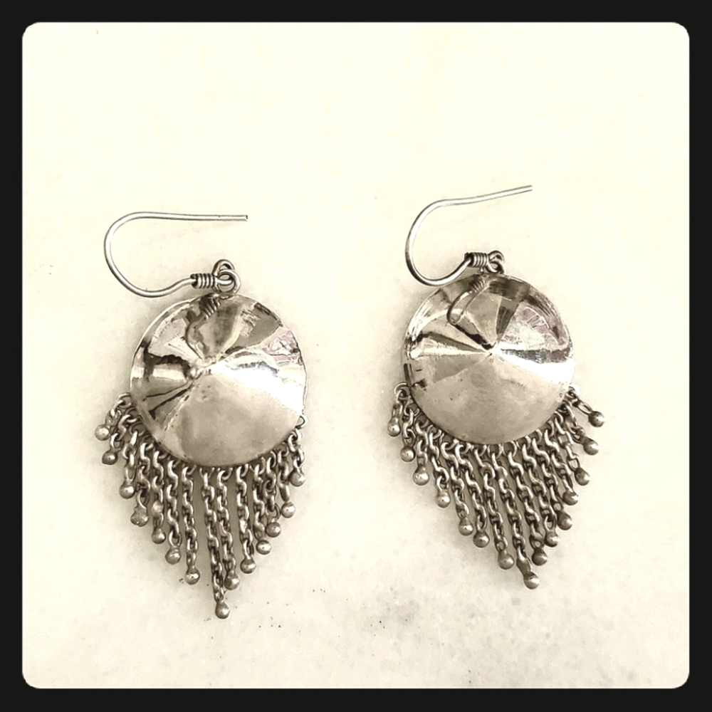 STERLING SILVER FRINGED EARRINGS